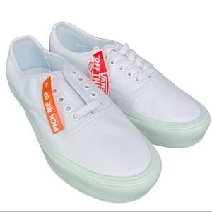 Vans Authentic Lite White/Green Mens 7.5/Womens 9
